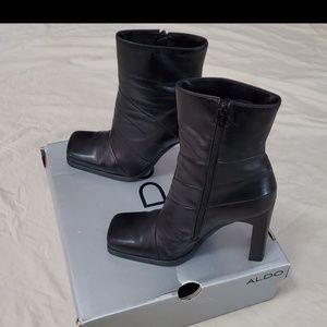 Aldo Black Leather Boots
